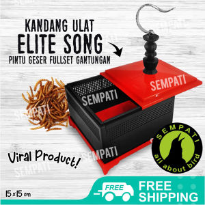 SEMPATI Kandang Ulat Elite Song Kandang Wadah Tempat Ternak Ulat Larva Maggot Cacing Jangkrik Kotak Plastik Wadah Ulet Hongkong Belalang Kelabang Kumbang Serangga Pakan Ternak Burung