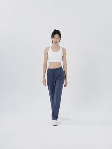 Lulu Quần Yoga giảm béo cho nữ cotton thoáng khí quần thể thao quần thể thao quần legging rộng thẳng màu đen