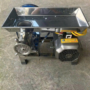 Máy xay đùn thịt xương đa năng cối inox22-32 có mô tơMáy nghiền đùn thịt xương bệ inox gắn motor 1.5KW-2.2KW-3KW.