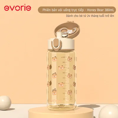 Evorie Tritan bình nước Không chứa BPA Bịt kín và chống rò rỉ Chống mài mòn và chống rơi bình nước học sinh 380ml trẻ 2 - 8 tuổi