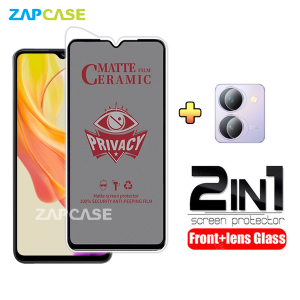 PAKET 2in1 Anti Gores Layar Privacy Vivo Y27 5G Free Tempered Glass Camera Lens