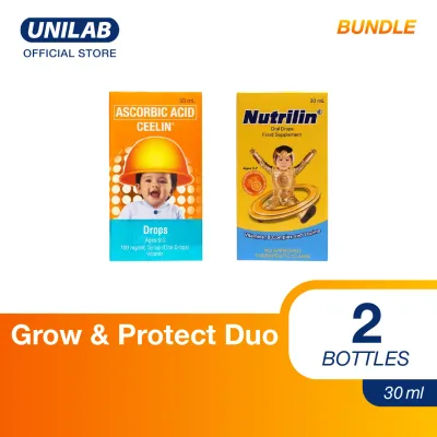 Ceelin 30ml Drops (Helps Boost Immunity And Prevents Sickness) + Nutrilin Drops 30mL Multivitamin For Children For Overall Health
