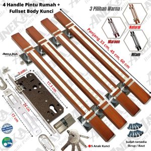 1 satu set Handle kunci pintu rumah 60 cm 45 cm 33 cm / Gagang pintu rumah / Tarikan pintu rumah / Pegangan pintu rumah mewah terbaru awet murah