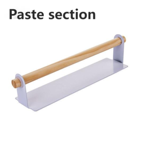 SOLID HOME Bathroom Wood Towel Hanger Rack Bar Kitchen Cabinet Cling Film Rag Paper Holder Shelf