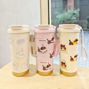 การ์ตูนพิมพ์ 304 สแตนเลสเครื่องชงกาแฟซับในถ้วยบรรจุฟางแบบพกพาถ้วยกรองชาในตัวถ้วยความจุขนาดใหญ่น้ำ