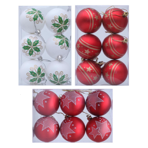 6Pcs Christmas Baubles Ornament Shatterproof Decorative Baubles For Christmas Tree Wedding Winter Festival Celebration