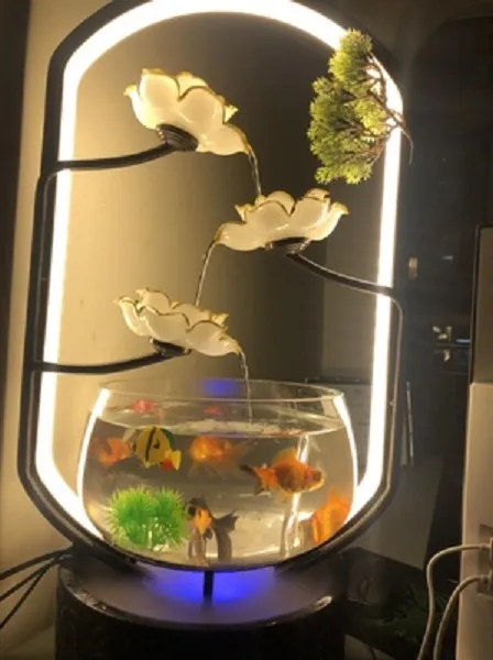Fish Globe Living Room Small Desktop Creativity Landscaping Ecological  Circulation Water Mini Small Fish Tank Glass