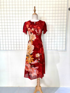 (VT) Đầm Trung Niên Trẻ Trung Thiết Kế Trang Nhã Thanh Lịch Sang Trọng Đi Tiệc Cao Cấp Cho Mẹ tm1968