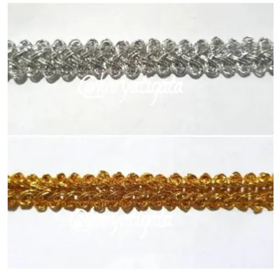 [ KARYATIGA ] Renda Emas / Renda India 88 (17 yards - lebar 1 cm)