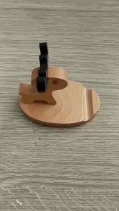 Hanson8 Wooden Mobile Phone Holder Creative Pony Mobile Phone Back Coin Beech Lazy Mobile Phone Holder 3H4K8