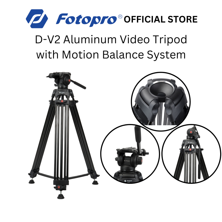 Fotopro DV-2 Aluminum Video Broadcast Tripod with Motion Balance