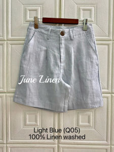 Quần short ngố lưng tây chất Linen tưng premium washed. JUNE LINEN-Q05