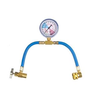 R134A Air Conditioner Gas Cooler with Measuring Gauge Car Refrigerant Charging Pipe AC Recharge Hose for Car Automobile