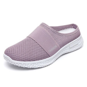 IELGY Fashion Womens Casual Mules Wear Platform Mesh and Breathable Semi-slippers
