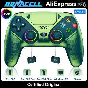 For PlayStation 5/PS5 Pro/Slim PC Controller RGB Light Wireless  Gamepads Marco/Turbo Function Hall Effect Game Control Joystick