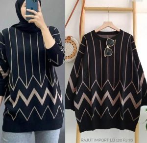 atasan wanita terbaru bahan rajut Import jumbo big size xxxl realpict premium knitwear big size Realpicture