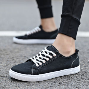 Solid color canvas foot cover lazy cloth shoes 2025 new trendy mens casual shoes platform single shoes trendy versatile fashion board shoes