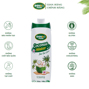 Nước Dừa Tươi Tự Nhiên Renso Không Chất Bảo Quản - Không Phẩm Màu - Không Đường Hóa Học