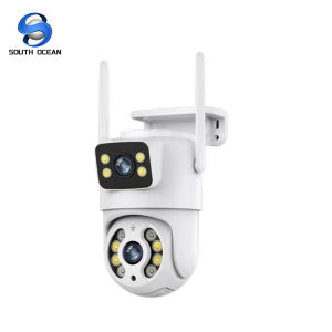 8MP V380 Outdoor CCTV Dual Lens Camera Wifi Connect Cellphone With Voice Waterproof Night Vision