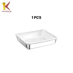 Satu Keluarga Food Box Stainless Steel Multifungsi C1184 Tempat Makanan Sayuran dengan Tutup Plastik