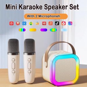 Loa Karaoke Mini K12 Sạc Pin Không Dây Âm Thanh Hay Bass Chuẩn Tặng Kèm 2 Míc Hát - BẢO HÀNH 1 ĐỔI 1 từ MƯỜNG THANH ROYAL