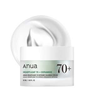 Anua Heartleaf 70 Intense Calming Cream with Ceramide & Panthenol Face Moisturizer for Dry Skin Barrier Repair Glass Skin Hydration Fragrance-free Paraben-free Korean skin care 1.69 fl.oz