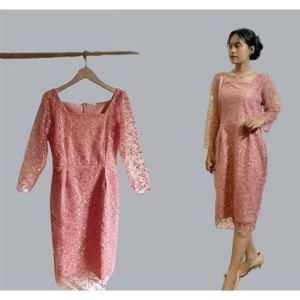 DRESS BRUKAT MUTIARA KOMBI SCUBA AGNES SIZE L XL XXL DRESS BRUKAT PREMIUM