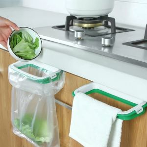 Cupboard Door Back Hanging Trash Rack Storage Kitchen Garbage Rubbish Bag Can Holder Hanging Kitchen Cabinet Trash Rack