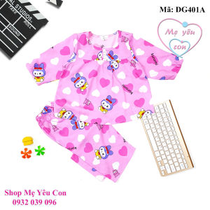 Bộ dài tay bé gái Size 5 (14-15kg) Tole/lanh 2 da loại 1. Được chọn mẫu. Có nút cài phía trước cổ áo