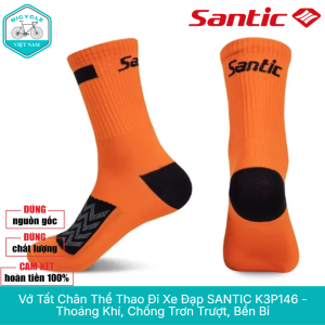Tất (Vớ) Chân Thể Thao Đi Xe Đạp SANTIC K3P146 – Thoáng Khí Chống Trượt Thấm Hút Mồ Hôi