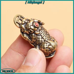 [miqiangzi] Đồng thau động vật Pixiu đồng xu quyến rũ Mặt dây chuyền bức tượng trang trí Trung Quốc thu nhỏ bức tượng nhà văn phòng bàn trang trí phụ kiện