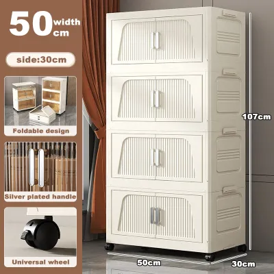 THE Foldable Storage Cabinet For Clothes Durabox Plastic Drawer Cabinet With Wheels Wardrobe Storage Box