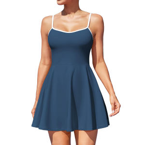 CHARMO Womens Tennis Dress with Shorts Golf Dress Workout Adjustable Exercise Dress Activewear