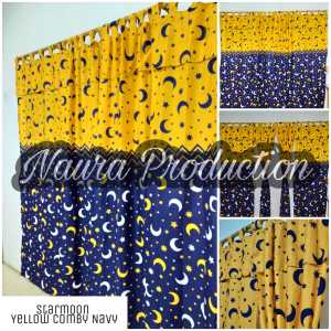 (COD) Gorden Pintu tali bisa Jendela Motif STARMOON KOMBINASI
