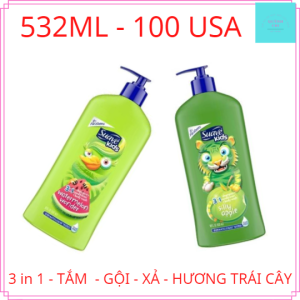 Sữa tắm gội xả cho bé Suave Kids 3 in1 hương trái cây Mỹ 532 ML