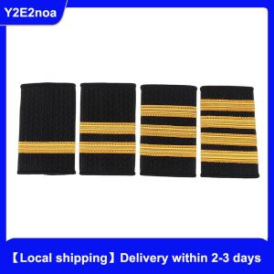 【Local shipping】 1Pair Epaulettes Professional Pilot Uniform Epaulets Stripe Shoulder Badges