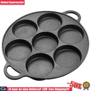 [Vodool]เครื่องทำอาหารเช้า 7 หลุมเครื่องครัวเหล็กหล่อเตารีดเตารีดไม่ติดไข่กระทะไข่ทำอาหารปั้นเบอร์เกอร์สำหรับการเหนี่ยวนำเตาแก๊ส