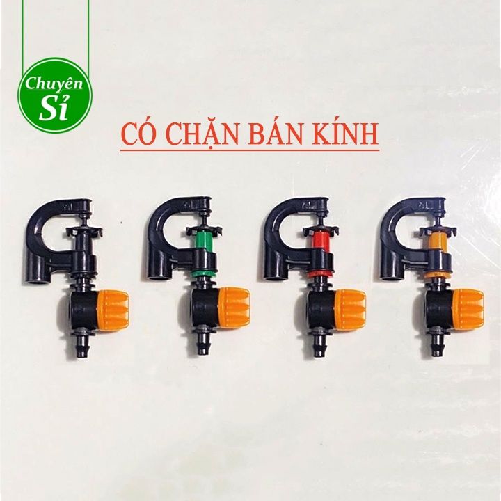 [Sỉ 100 bộ] Béc tưới gốc G5 cải tiến có miếng chặn bán kính, kèm van ...