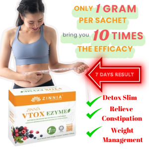 Zinnia VTOX EZYME Natural Detox Enzyme 1000mg x 1 box (14 sachets) / Enzyme/ Detox/ Diet/ Slimming/ Constipation