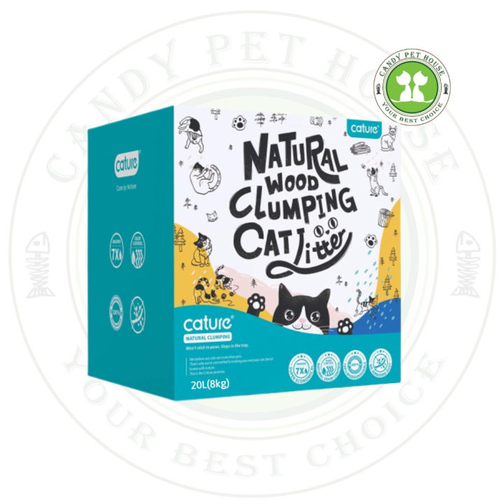 Cature Natural Wood Clumping Cat Litter Smart Pellets 20L/8kg Lazada