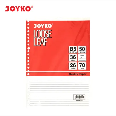 NAS JOYKO Loose Leaf Isi Kertas File Binder A5 B5 / Refill Isi Binder Plain Garis Grid Dotted / Polos Kotak Titik