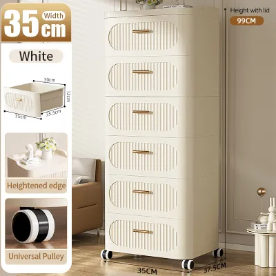 Multipurpose Modern Bedside Side Drawer Storage Cabinet With Wheels