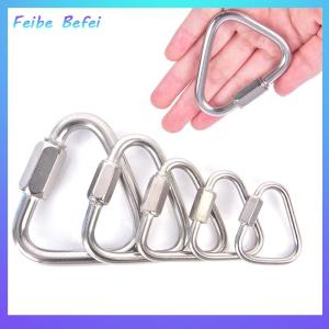 [Feibe Befei] Triangle Carabiner Stainless Steel Keychain Snap Clip Hook Buckle Screw Lock