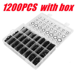 1200PCS/225PCS 24 Size O Ring Kit+24 Size Rubber Washers Assortment Kit for Car Plumbing Faucet Water Pipe Garden Hose Shower Heads Gasket Repair and Air or Gas Connections