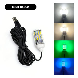 Submersible LED Underwater Night Fishing Light 15W 108 LEDs 360 Degree IP68 Waterproof Fish Finder Lamp Bait Attractor With Alligator Clip Or USB Connection For Outdoor Dock