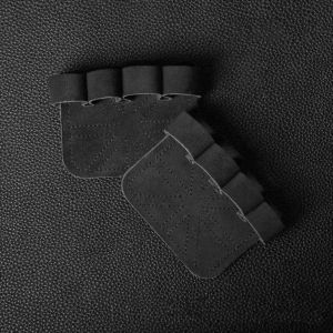 FUDESHE 1PCS/ 1 Pair หนังฟอกฝาด การฝึกอบรมการ ครึ่งนิ้ว มือจับสำหรับจับ แผ่นรองฝ่ามือ ถุงมือออกกำลังกายในยิม ถุงมือยกน้ำหนัก อุปกรณ์เสริมกีฬา