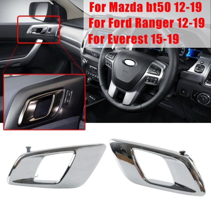 1 Paio Maniglie Interne In Alluminio Per Ford Ranger 2012-2019 E Everest 2015-2019 – Sostituzione Lato Sinistro E Destro, Argento - 3