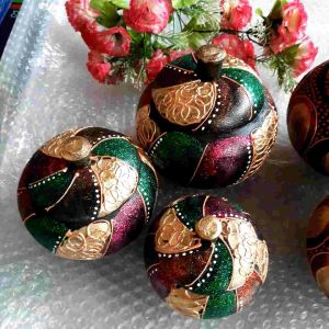 Keller Toples Kayu Jati Antik Motif Ukir 1 Set (3 Pcs) Pajangan Unik Termurah