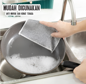 Kain Lap Dapur Kawat Sisi Halus Untuk Cuci Piring Mangkok Pembersih Panci
