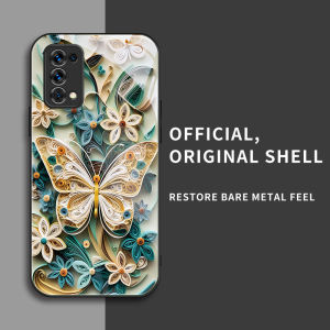 สำหรับ Oppo Realme 7 Pro เคสศัพท์ป้องกันการตก ลายดอกไม้ผีเสื้อ บุคลิกภาพทันสมัย